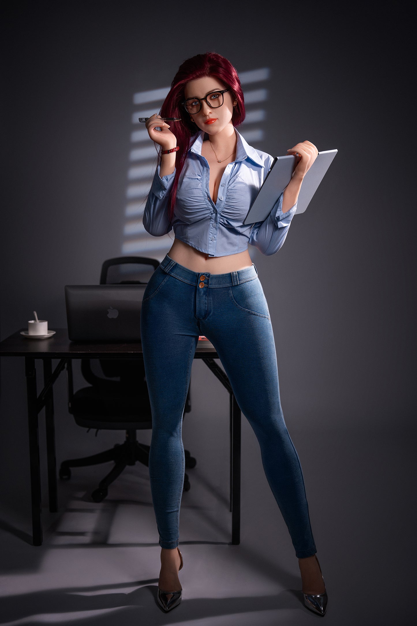 169cm Red Hair Hip Beauty D Cup Silicone Head Sex Doll Rosretty Doll