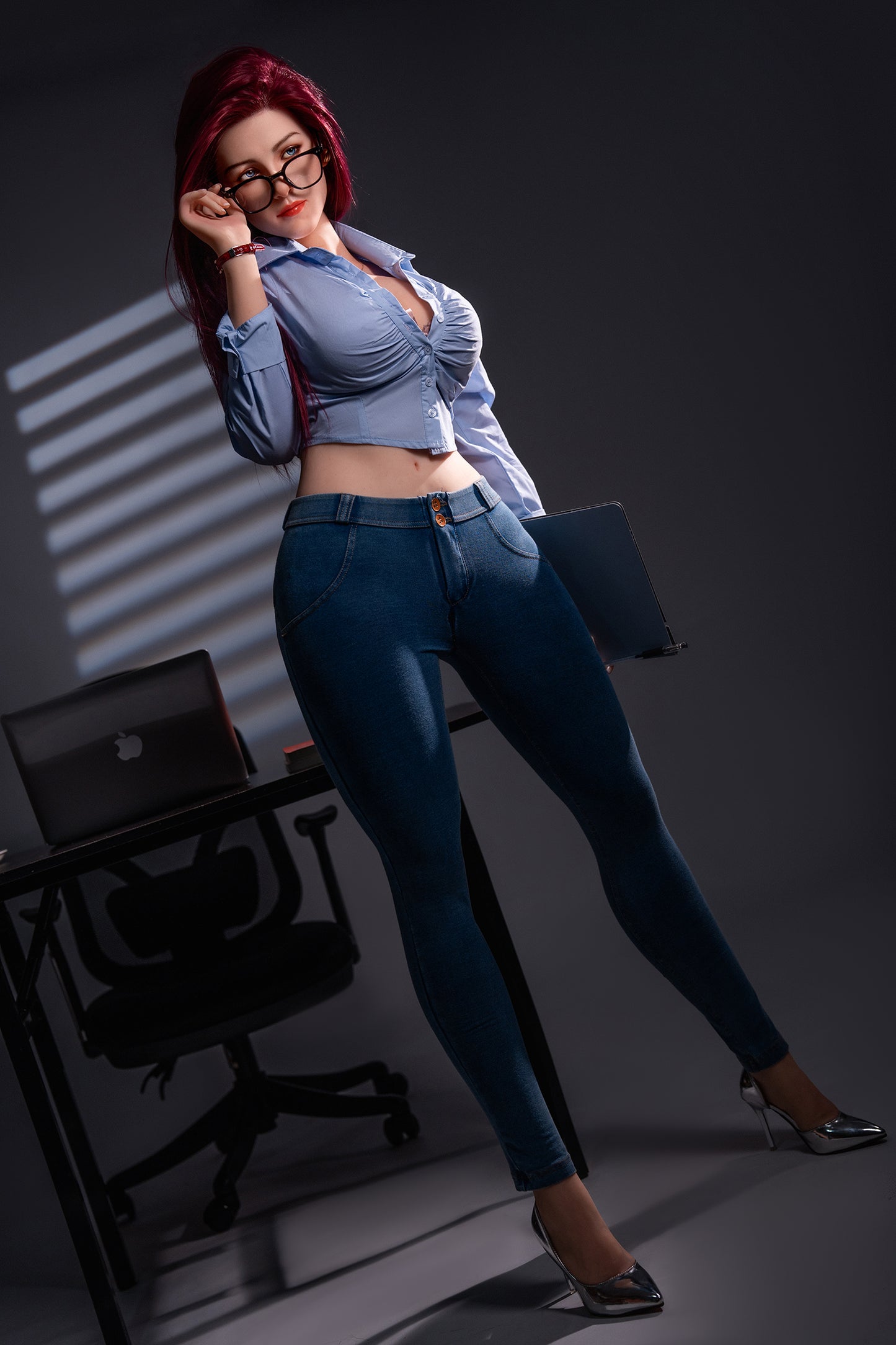 169cm Red Hair Hip Beauty D Cup Silicone Head Sex Doll Rosretty Doll