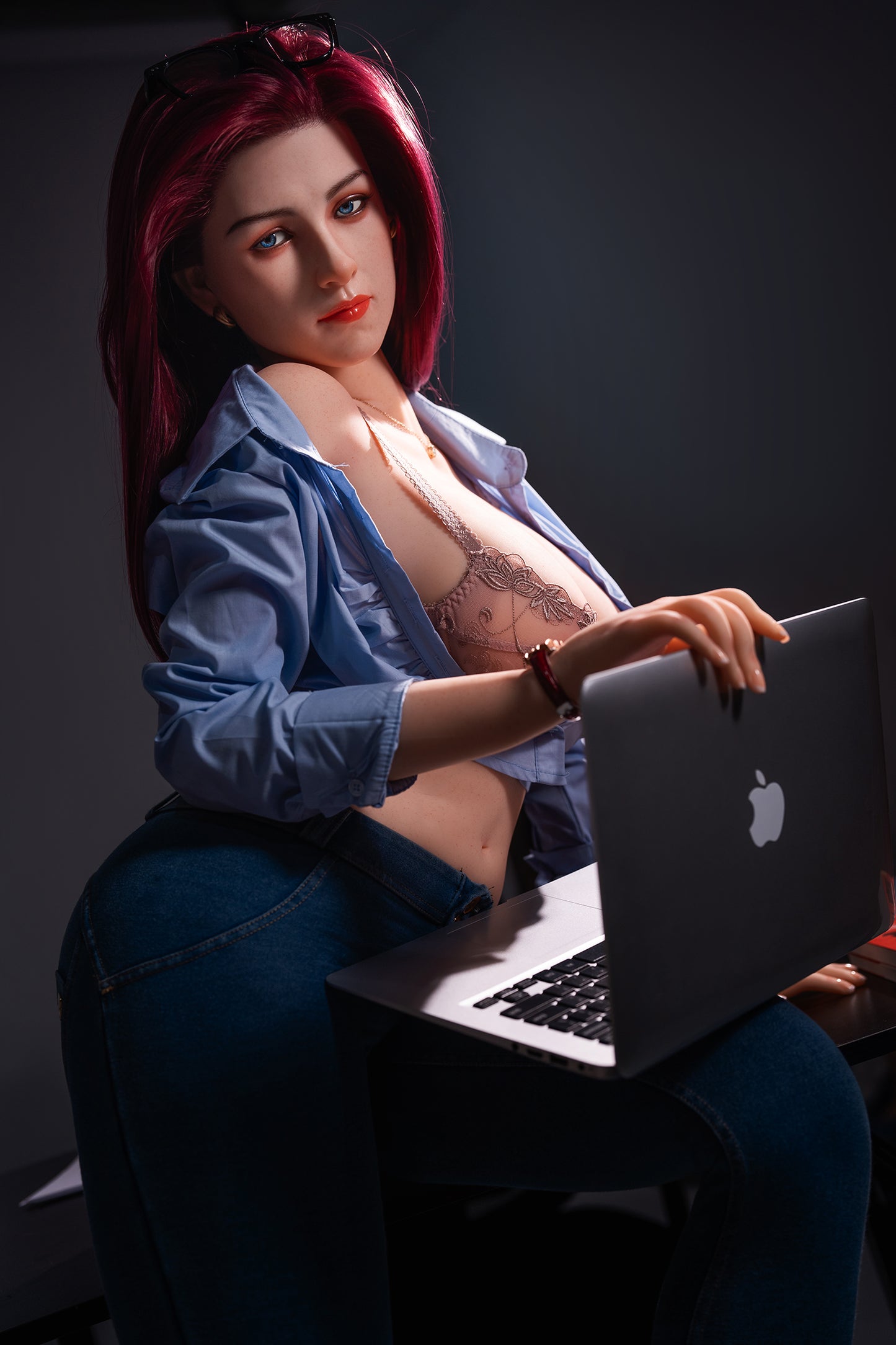 169cm Red Hair Hip Beauty D Cup Silicone Head Sex Doll Rosretty Doll