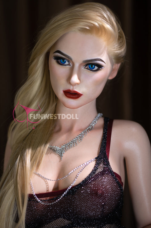 166cm #045S Silicone Adult Sex Doll F Cup Blonde Love Doll Funwest Doll Alexa