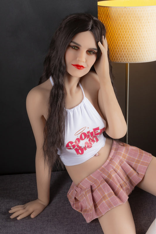 166cm Slim Flat Chest Adult Love Doll TPE Skinny Sex Doll HR Doll