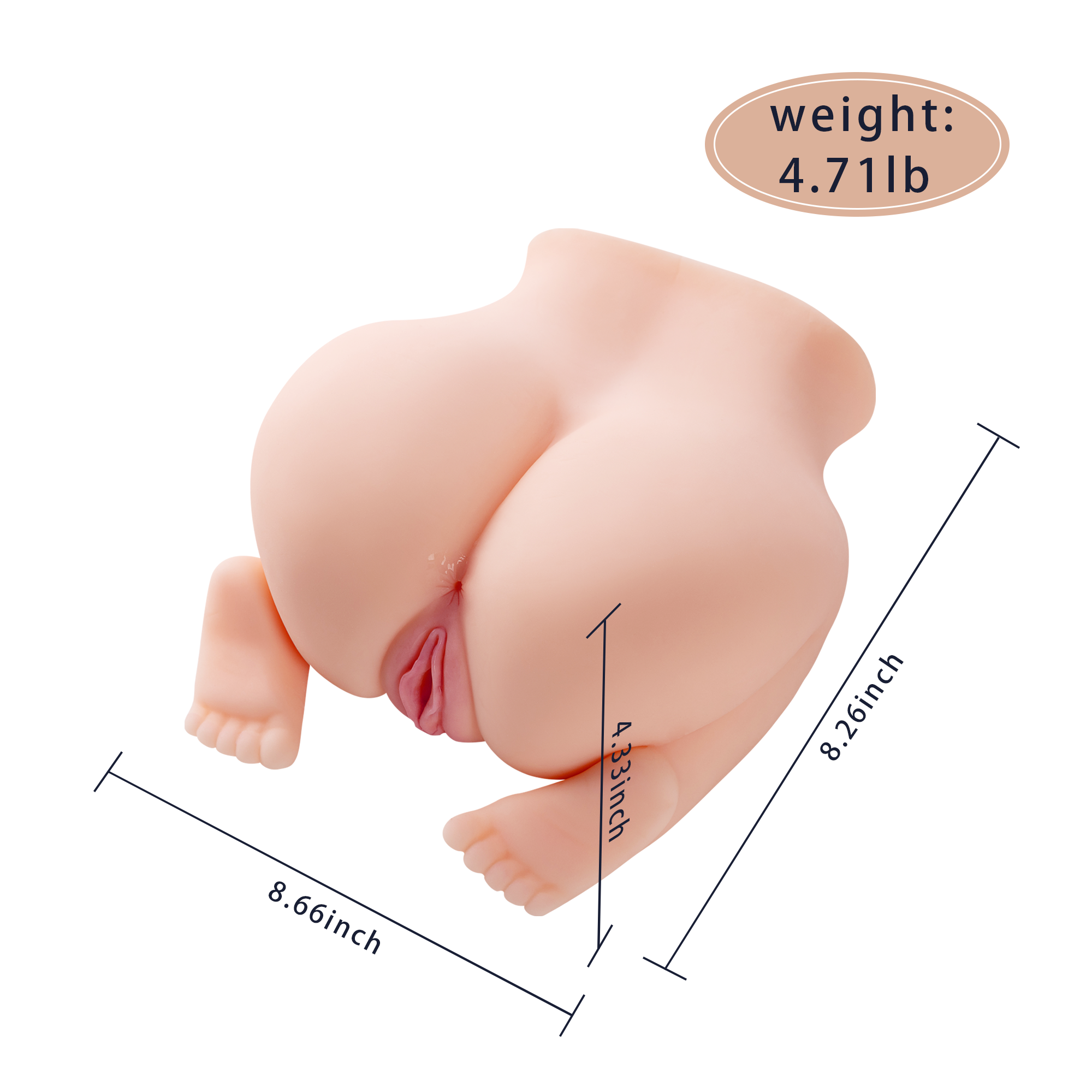 Angel 3D  Sex Doll Torso 4.71LB Female Butt Sexy Half Body Sex Dolls Realistic Ass Adult Toys