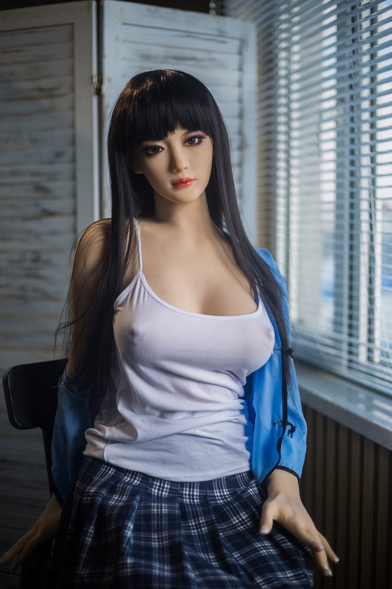 168cm black long hair realistic adult sex doll Qita Doll