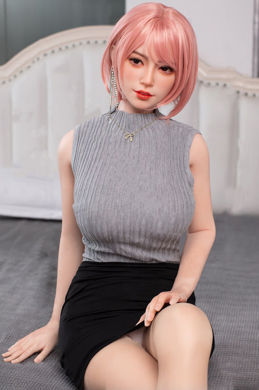 160cm Pink Short Hair D Cup Silicone Sex Doll JX Doll