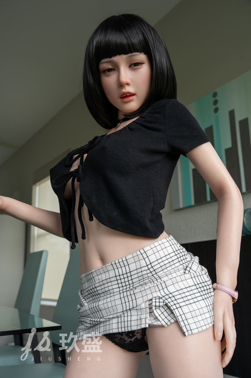 158cm short hair sexy girl Coco silicone love doll E cup lifelike sex doll Jiusheng doll