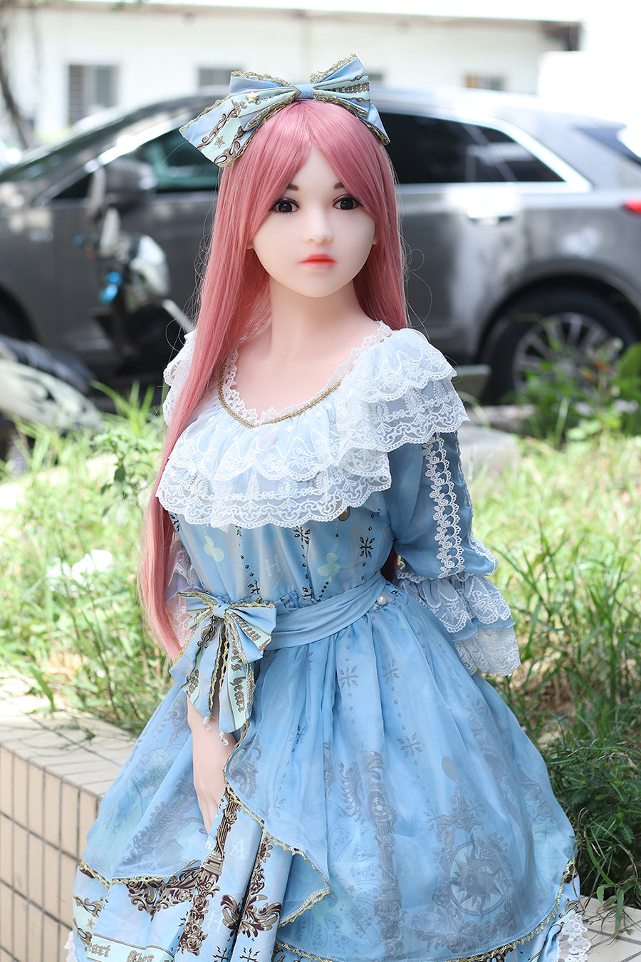 Beautiful Japanese love doll 140cm sex doll with purple hair