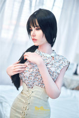 161cm Oriental black long hair beauty D cup silicone sex doll Irontech doll