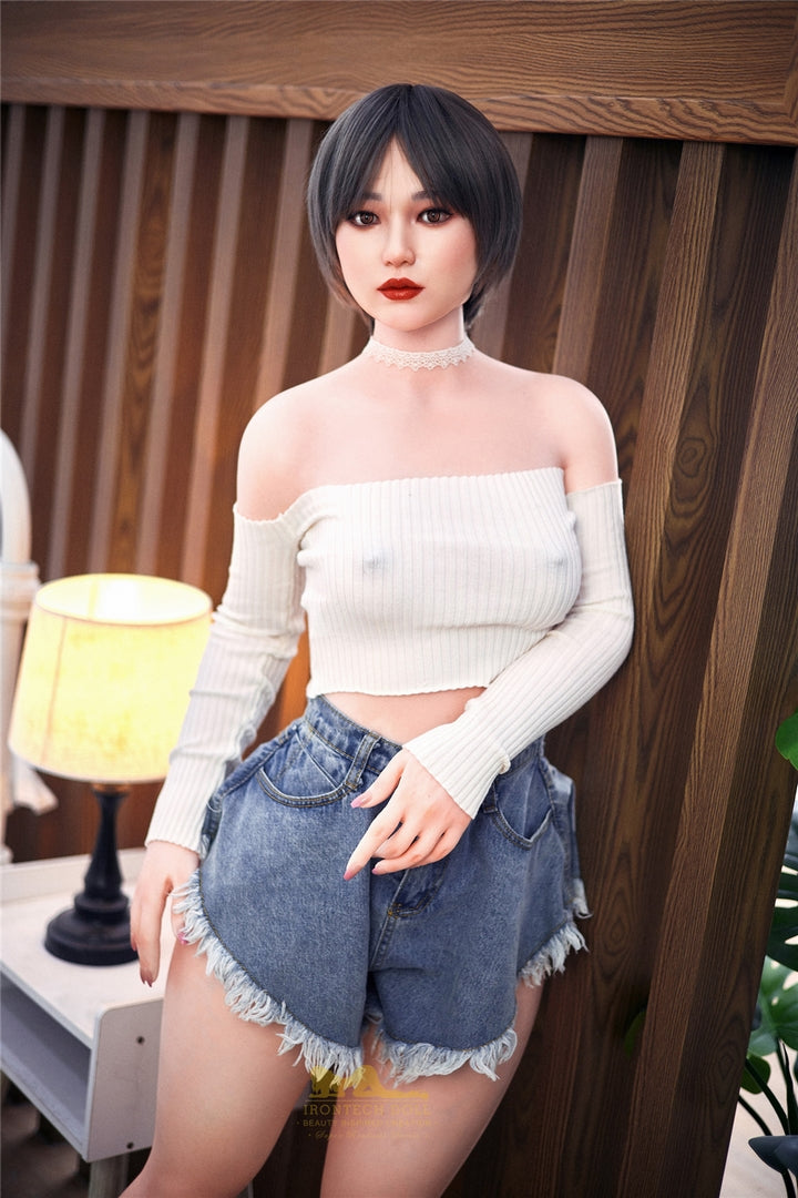 152cm Asian short hair girl silicone doll Irontech doll