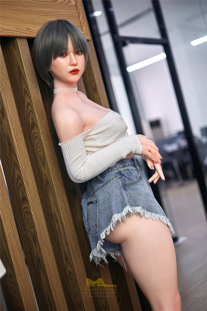 152cm Asian short hair girl silicone doll Irontech doll