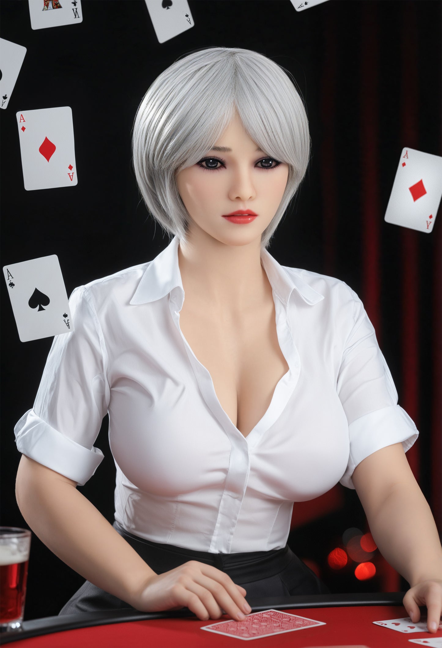 159cm white short hair sexy hot love doll AIBEI doll