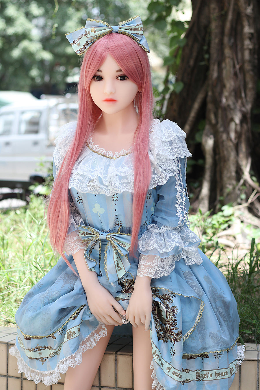 Beautiful Japanese love doll 140cm sex doll with purple hair