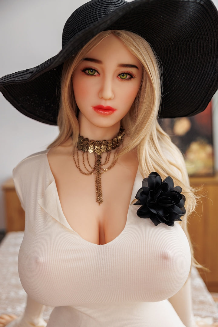 170cm Silicone Head + TPE Body Doll Blonde Big Breast Sex Doll HR Doll