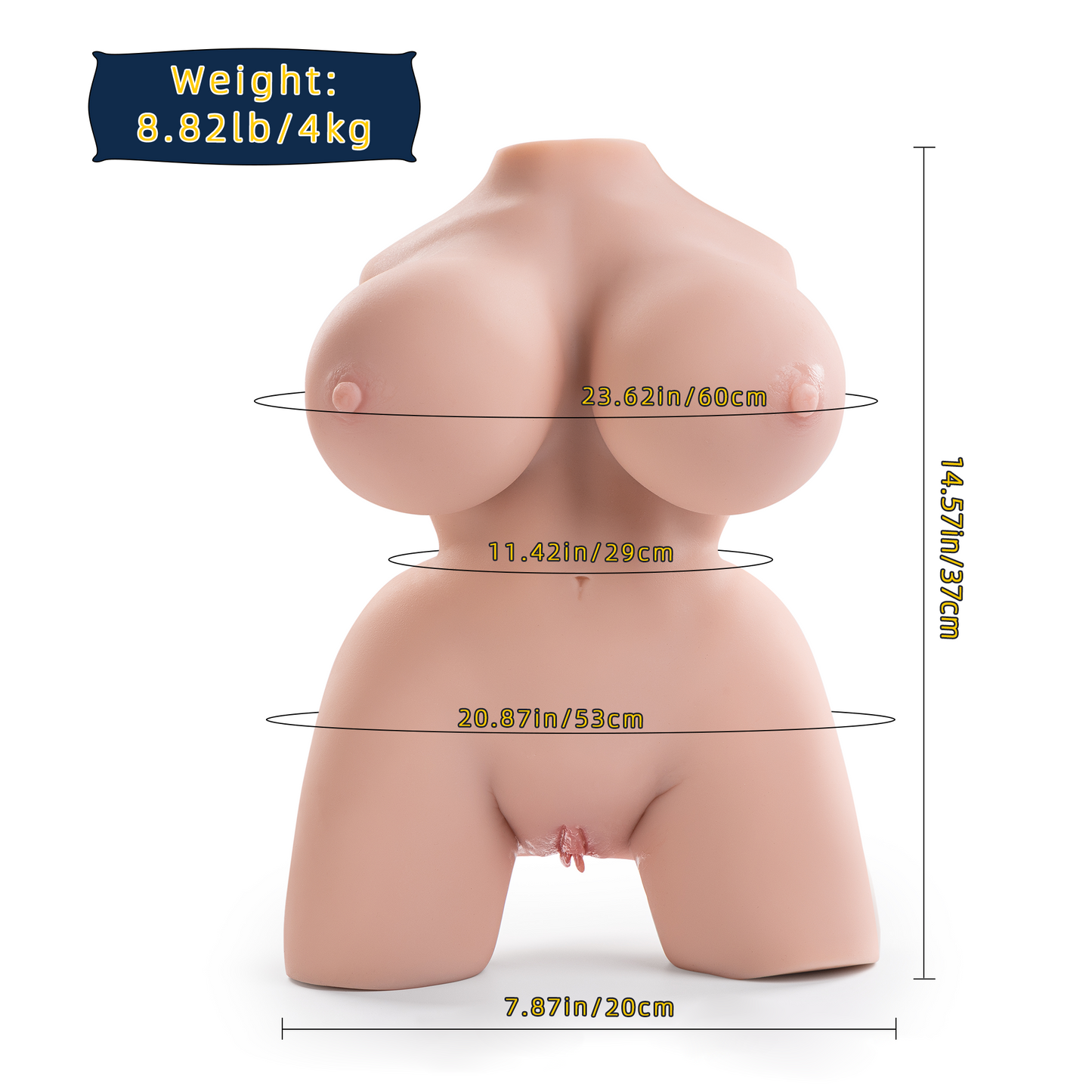 Frieda Realistic Busty  8.82LB Female Big Boobs Tits Butts Masturbator Cheap Sex Doll Torso Adult Toy