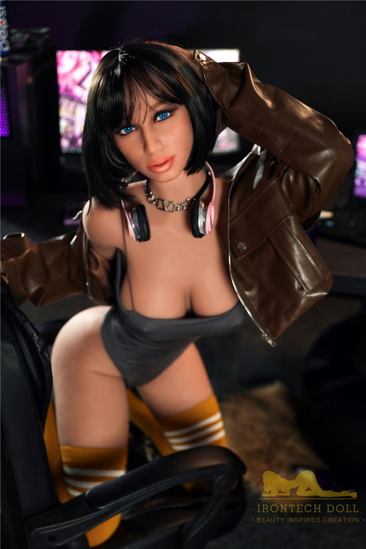 167cm black short hair sexy skinny adult sex doll Irontech doll