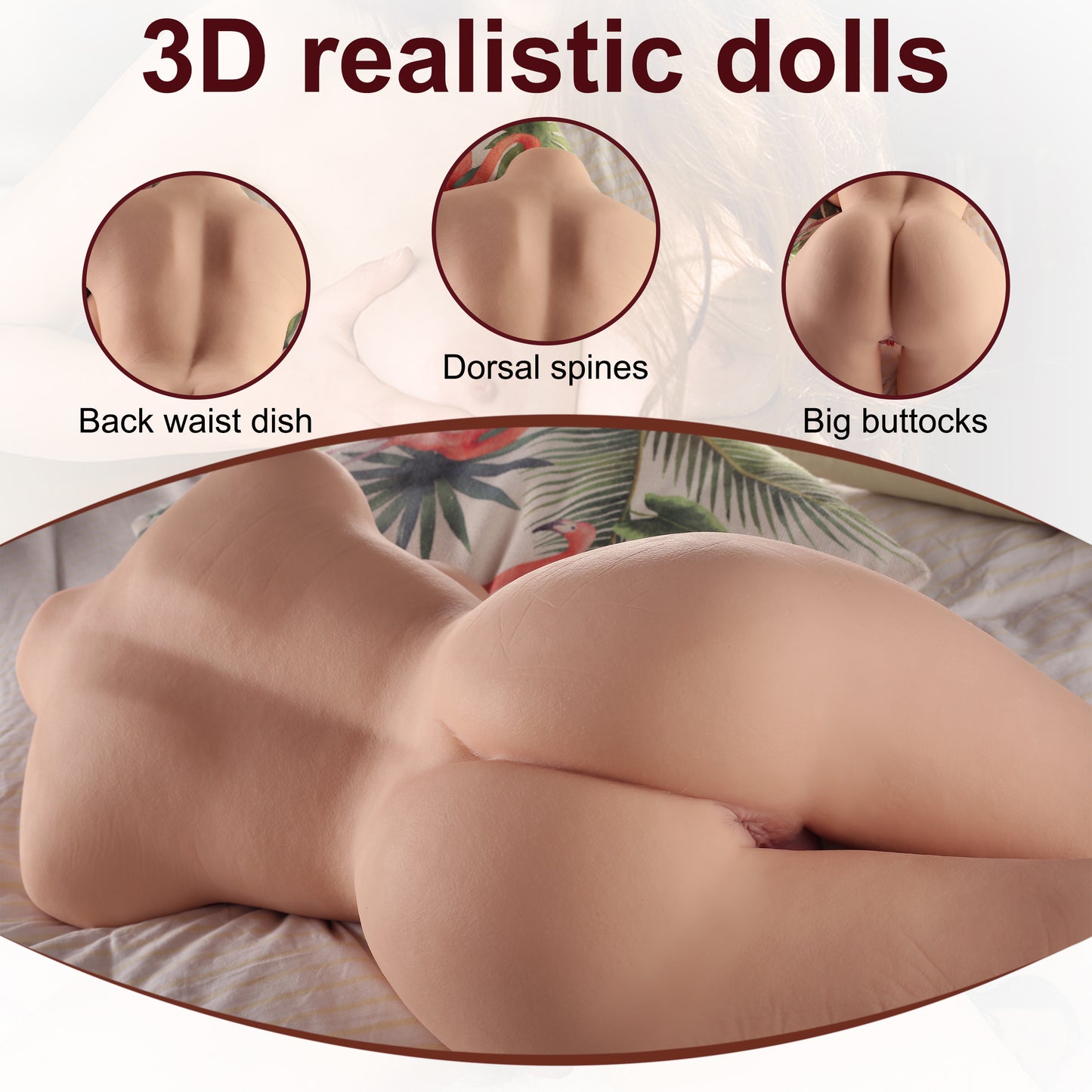 Lauren 40.8LB Life Size Sex Doll Female Torso Love Dolls Realistic Big Breasts Round Hips  Adult Sexy Toy