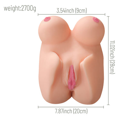 Joyce 5.95LB Lifelike Female Big Breast Torso Sex Doll Male Masturbator Pussy Ass