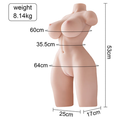 Rosman Realistic Curvy Sex Doll Torso 17.94LB BBW Busty Skinny Big Boobs Booty  Real Dolls Male Masturbator Adult Toys