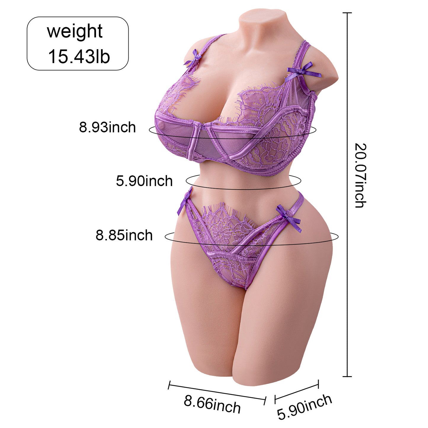 Rachel 15.43LB Big Breast Butts Life Size Sex DollFemale Half Body   Torso Male Adult Toys