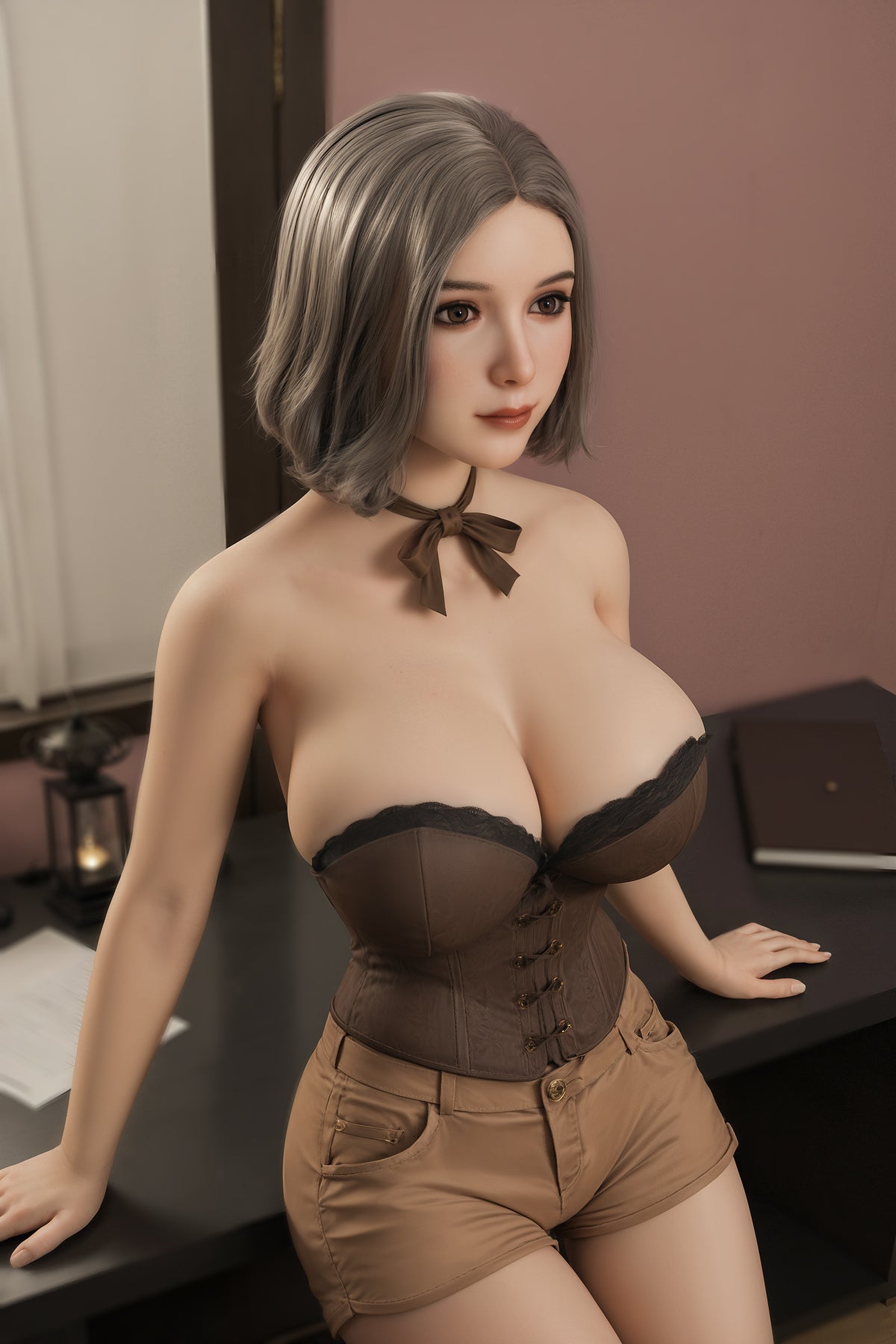 153cm short hair Chubby sex doll silicone head + TPE body new AIBEI doll