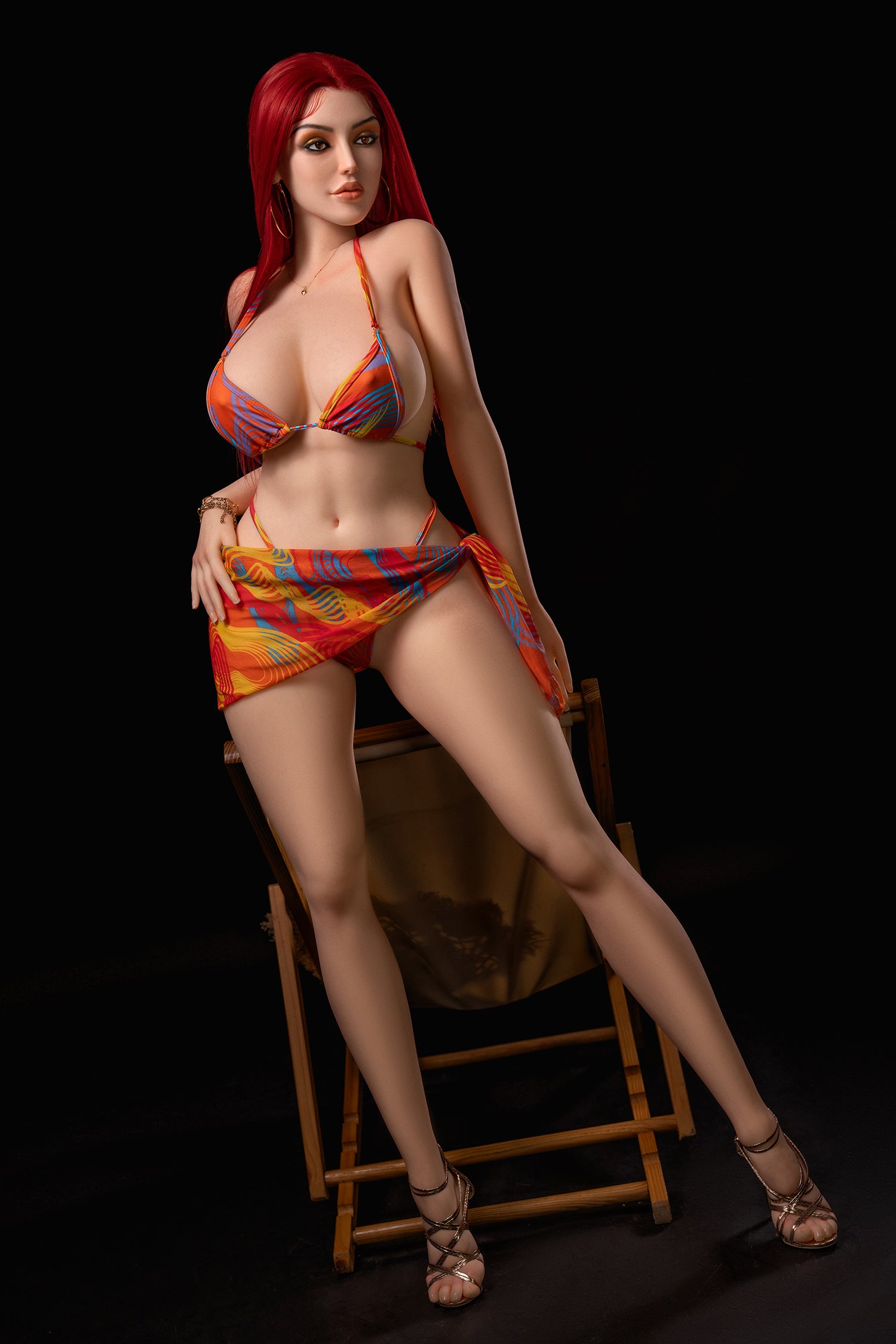 169cm Red Hair D Cup Silicone Head + TPE Body Sex Doll Rosretty Doll