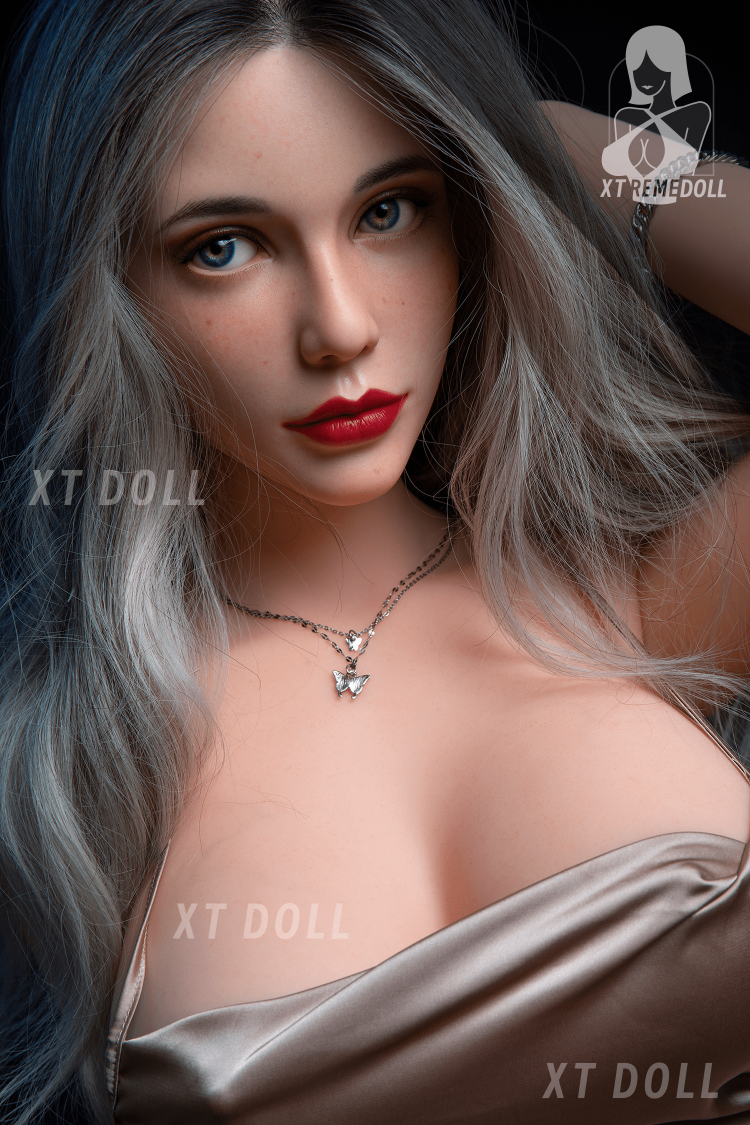 158cm Mercat F-cup Silicone head Grey hair Sexy pretty sex doll XT Doll -9