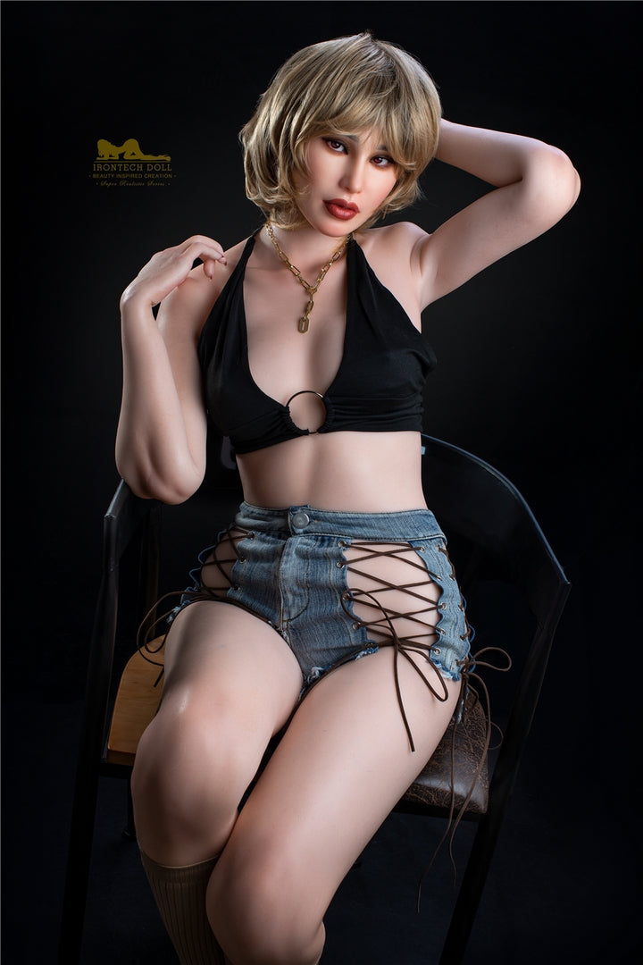 166cm short hair sexy lifelike silicone sex doll Irontech doll