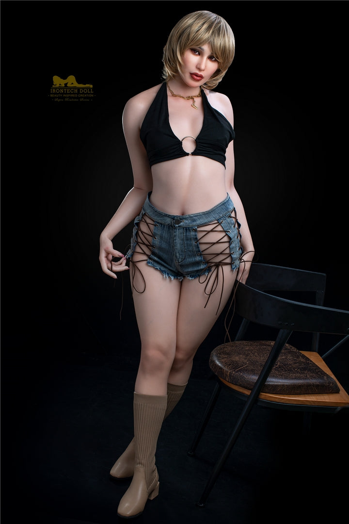 166cm short hair sexy lifelike silicone sex doll Irontech doll