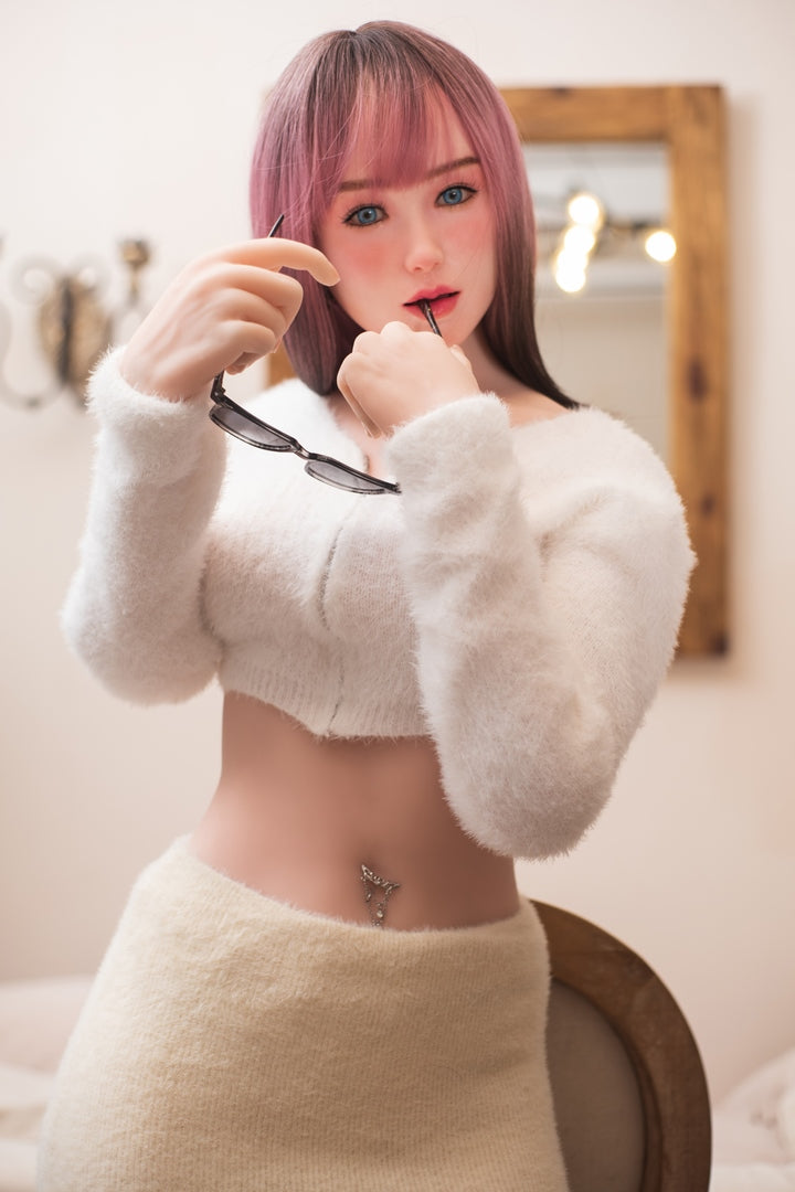 157cm Irene Pretty Girl Silicone Head + TPE Body Sex Doll Pink Hair Love Doll Climax Doll