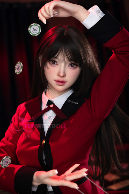 159cm #038S White Alice Flat Chest Sex Doll Life Size Silicone Doll Funwest Doll