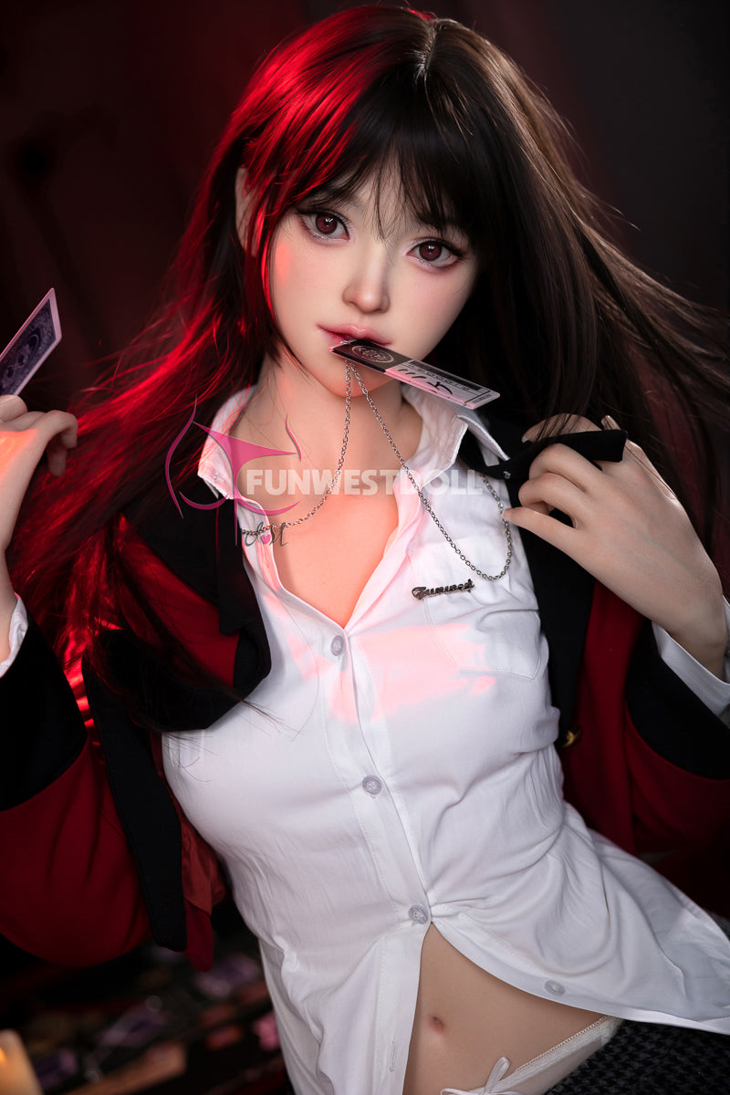 159cm #038S White Alice Flat Chest Sex Doll Life Size Silicone Doll Funwest Doll