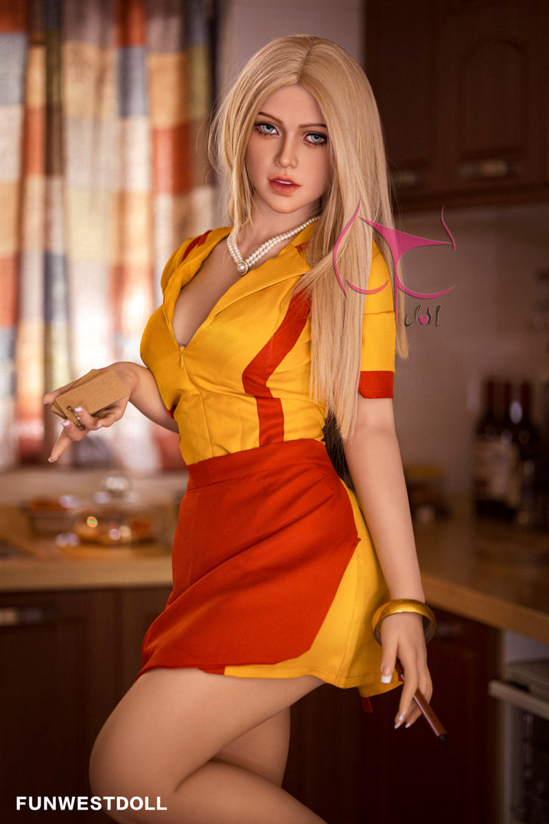 162cm F Cup sexy and beautiful Funwest Doll blonde waiter life size sex doll