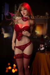 F Cup Sexy Lifelike Mature Sex Doll 155cm Wearing Red Funwest Doll