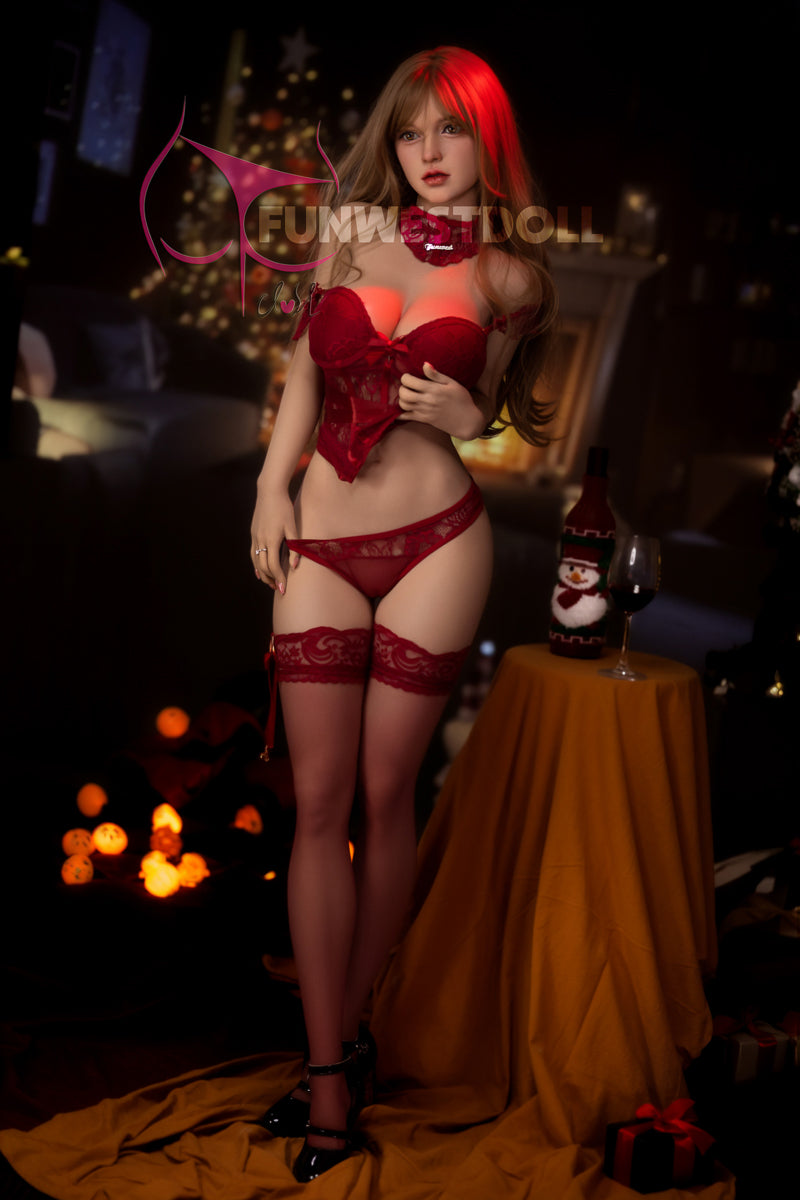 F Cup Sexy Lifelike Sex Doll 155cm Wearing Red Funwest Doll