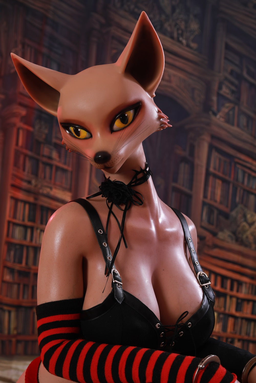 168cm Alien #61 Light Brown Fox Head Silicone Sex Doll