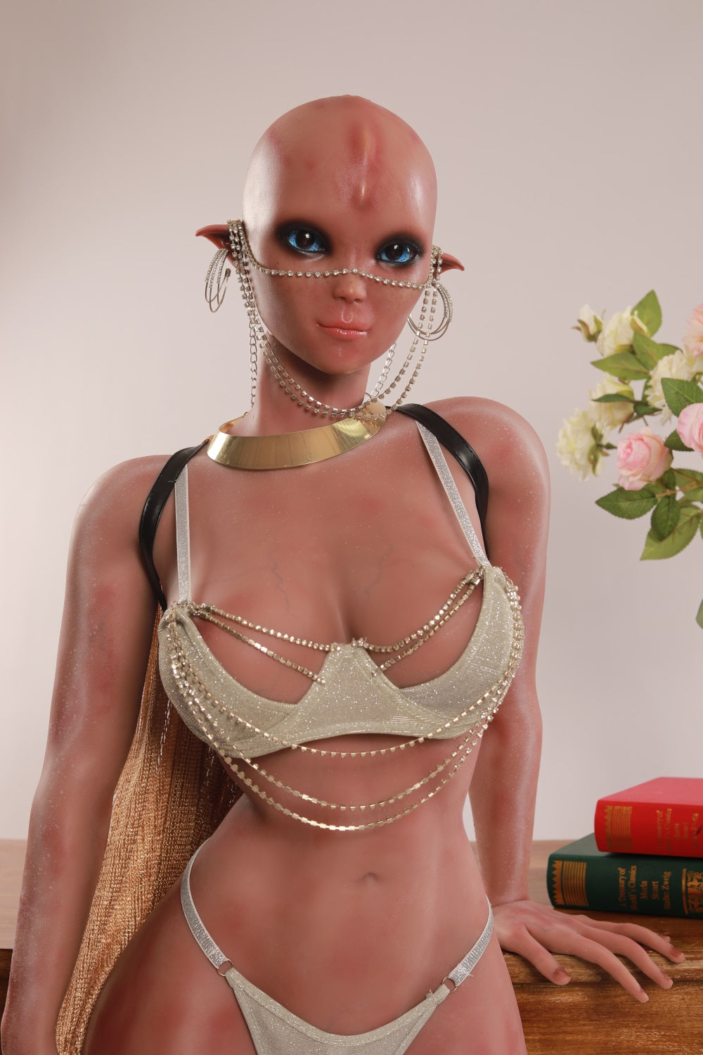 153cm Alien #64 Dark Brown Silicone Monster Demon Sex Doll Starry Doll