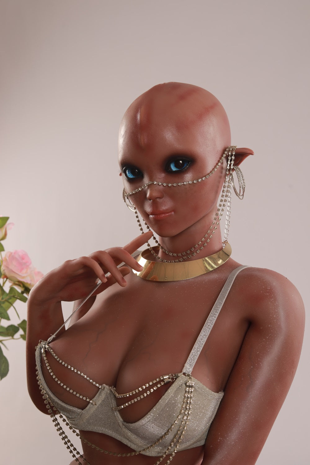 153cm Alien #64 Dark Brown Silicone Monster Demon Sex Doll Starry Doll