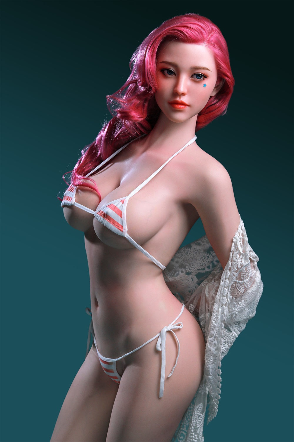 168cm Hot sex doll red hair silicone COSDoll