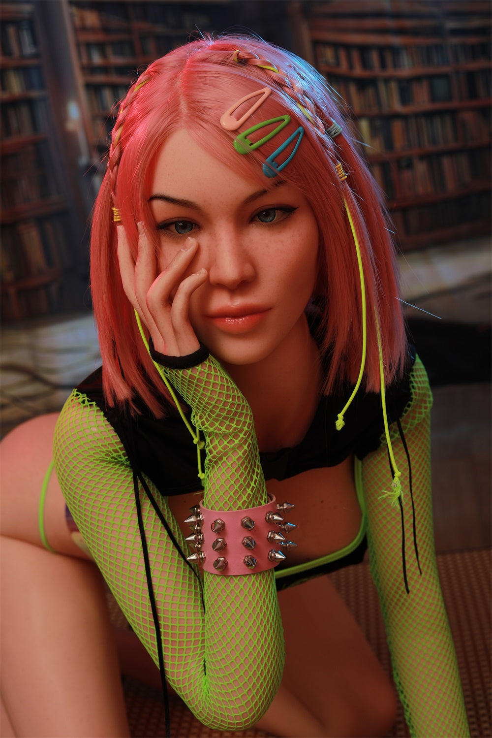170cm Pink Hair Silicone Sex Doll Life Size Adult Doll Starry Doll
