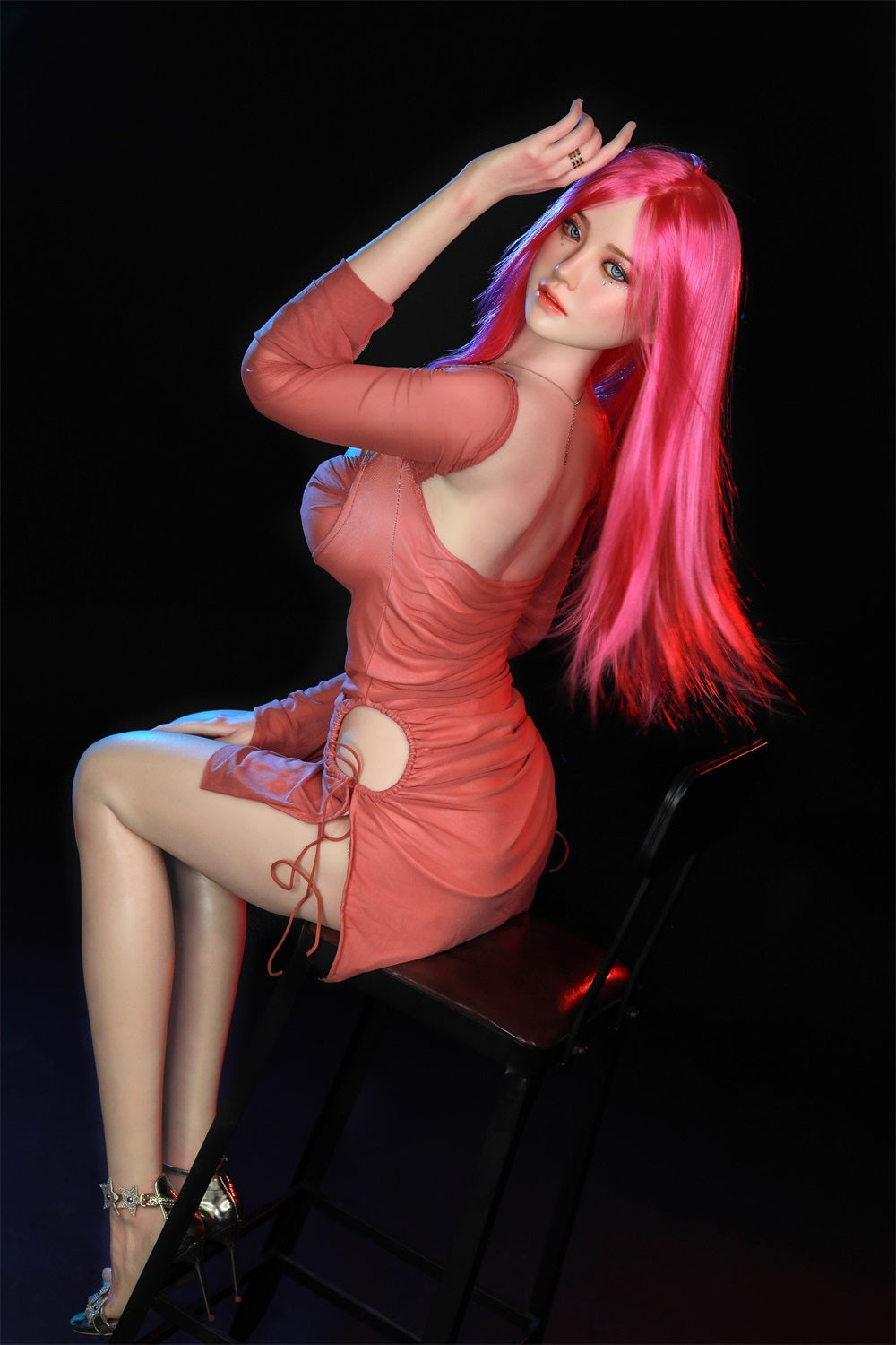 168cm Femboy sex doll red hair silicone COSDoll