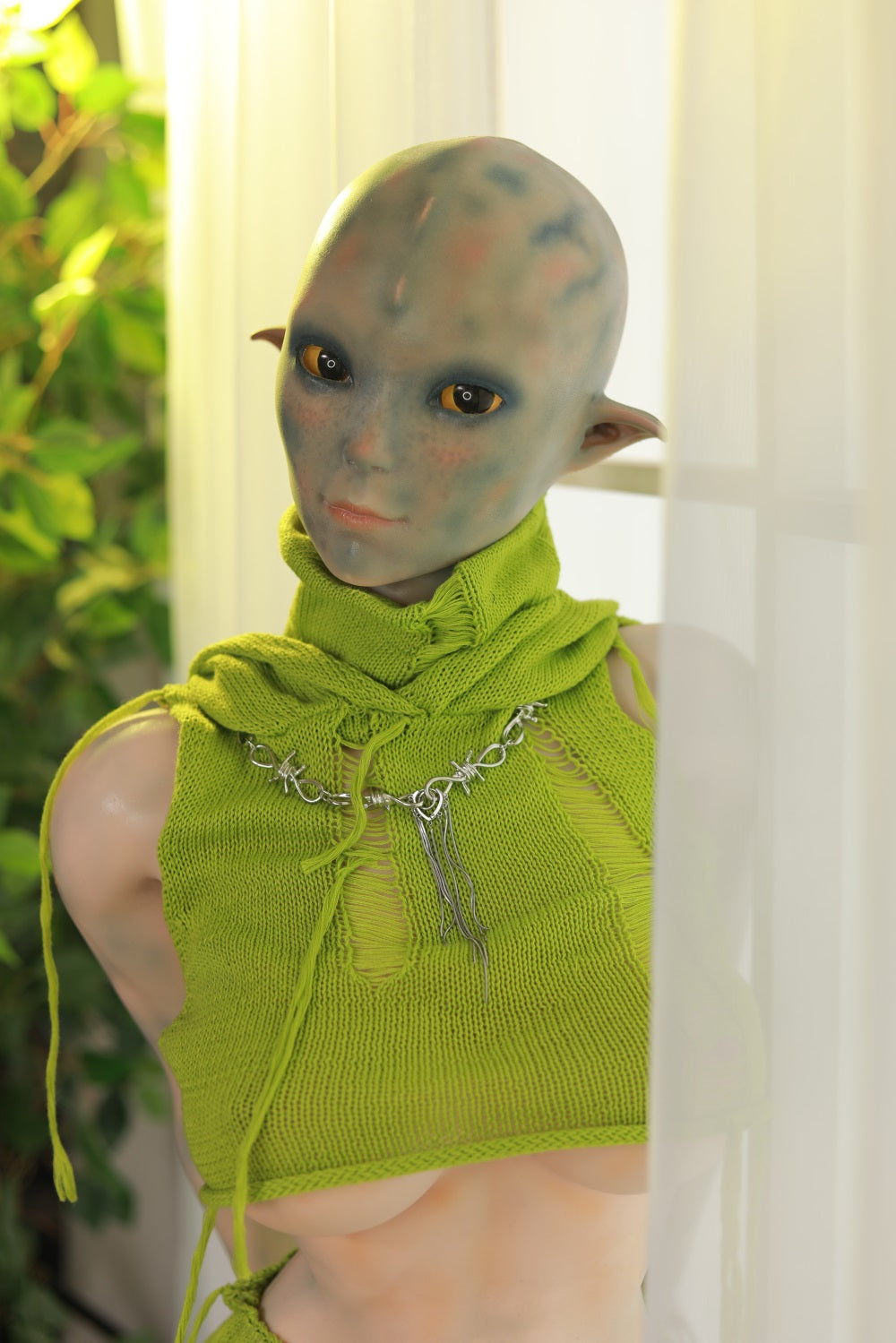 153cm Green Dot Alien Fitness Sex Doll Fantasy Silicone Lifelike Love Doll