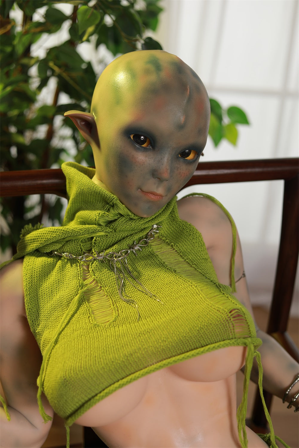 153cm Green Dot Alien Fitness Sex Doll Fantasy Silicone Lifelike Love Doll