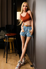 166cm Jolien - Sports Girl Beautiful Virgin A Cup Normal Skin HR Doll Blonde Skinny Sex Doll