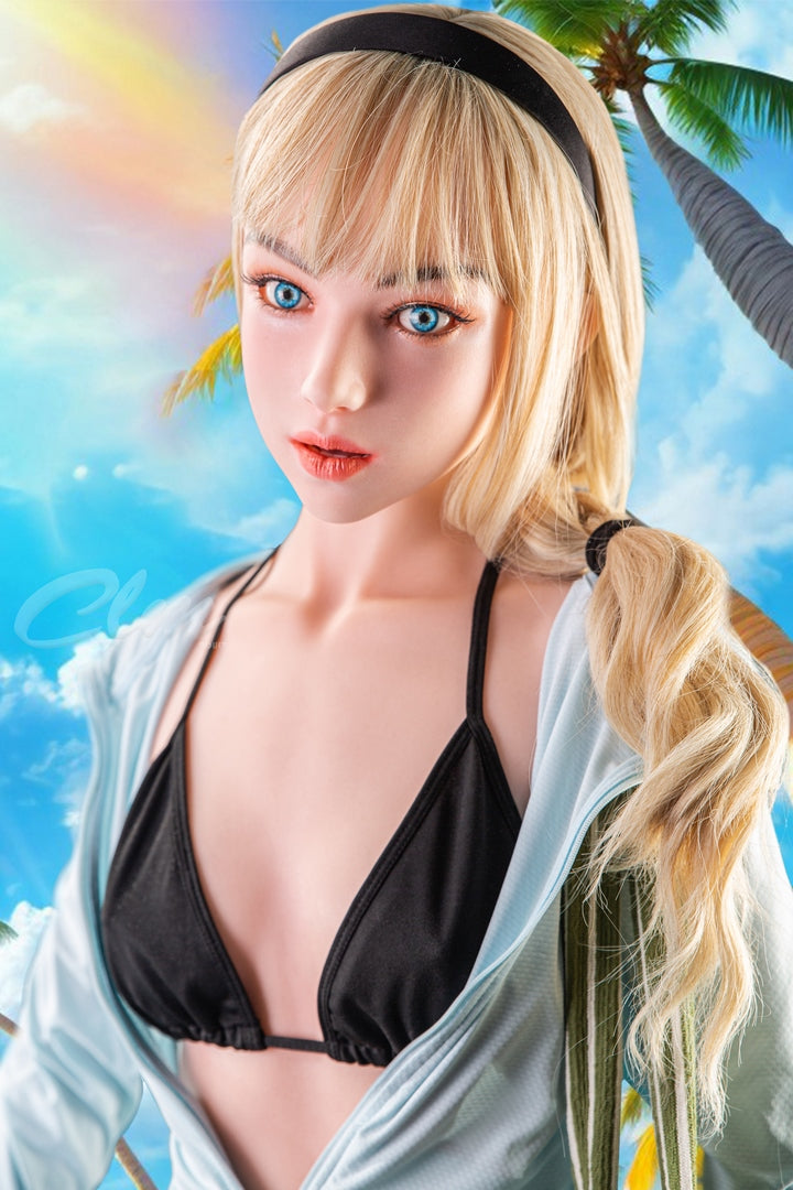 157cm Gali blonde slim adult sex doll silicone love doll Climax Doll