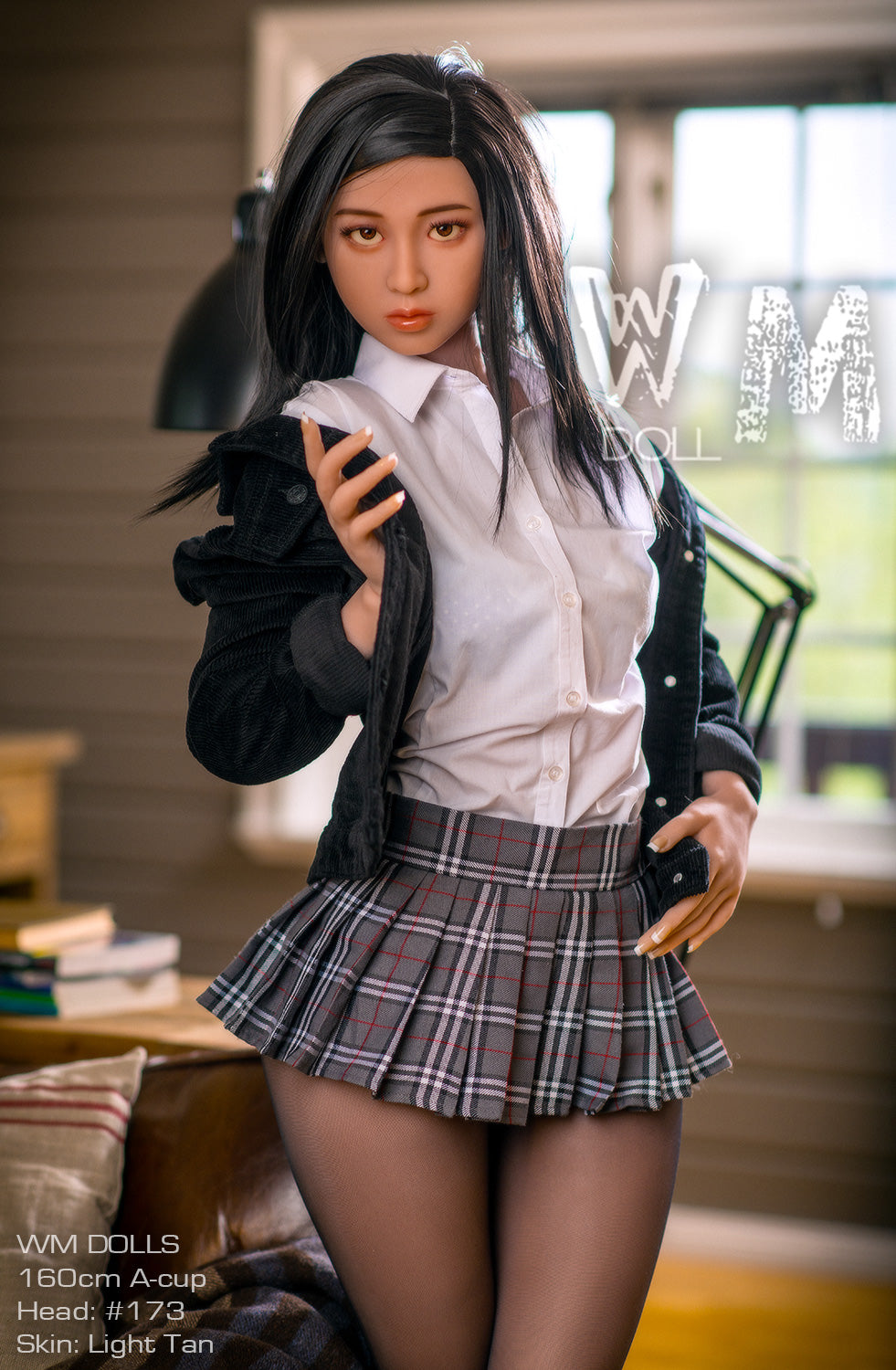 WM DOLL 160cm A Cup Uniform Girl TPE Japanese Sex Doll