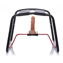 Chair-shaped sex machine with dildo