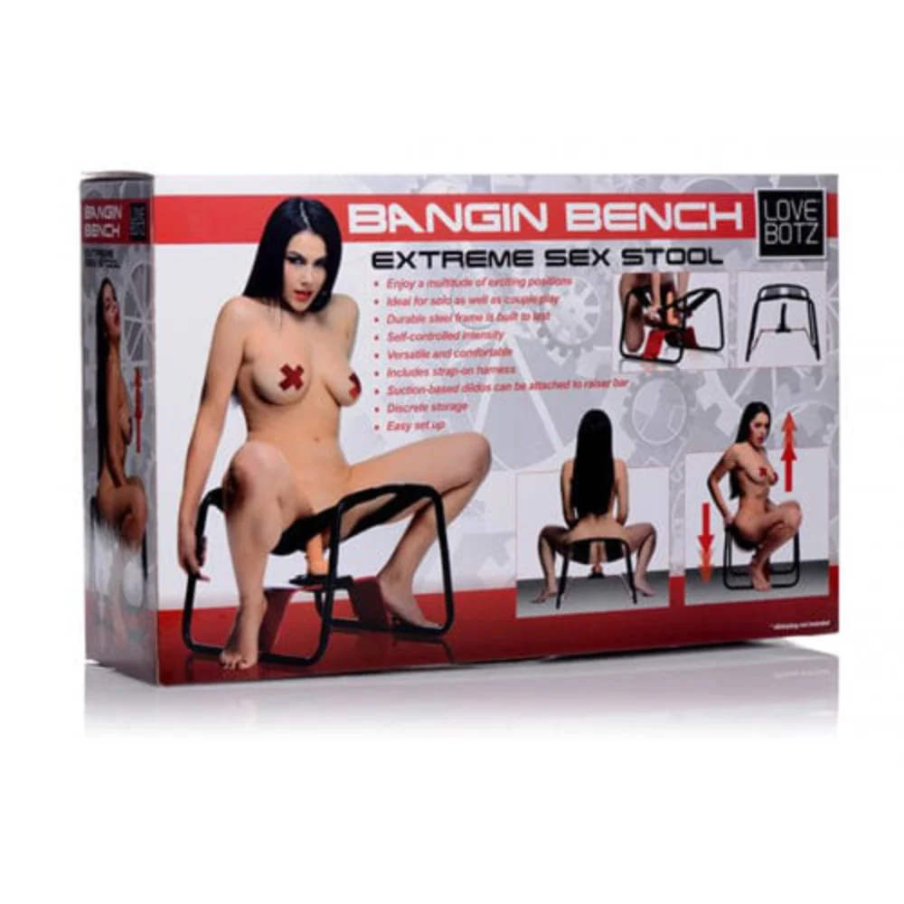 Chair-shaped sex machine with dildo