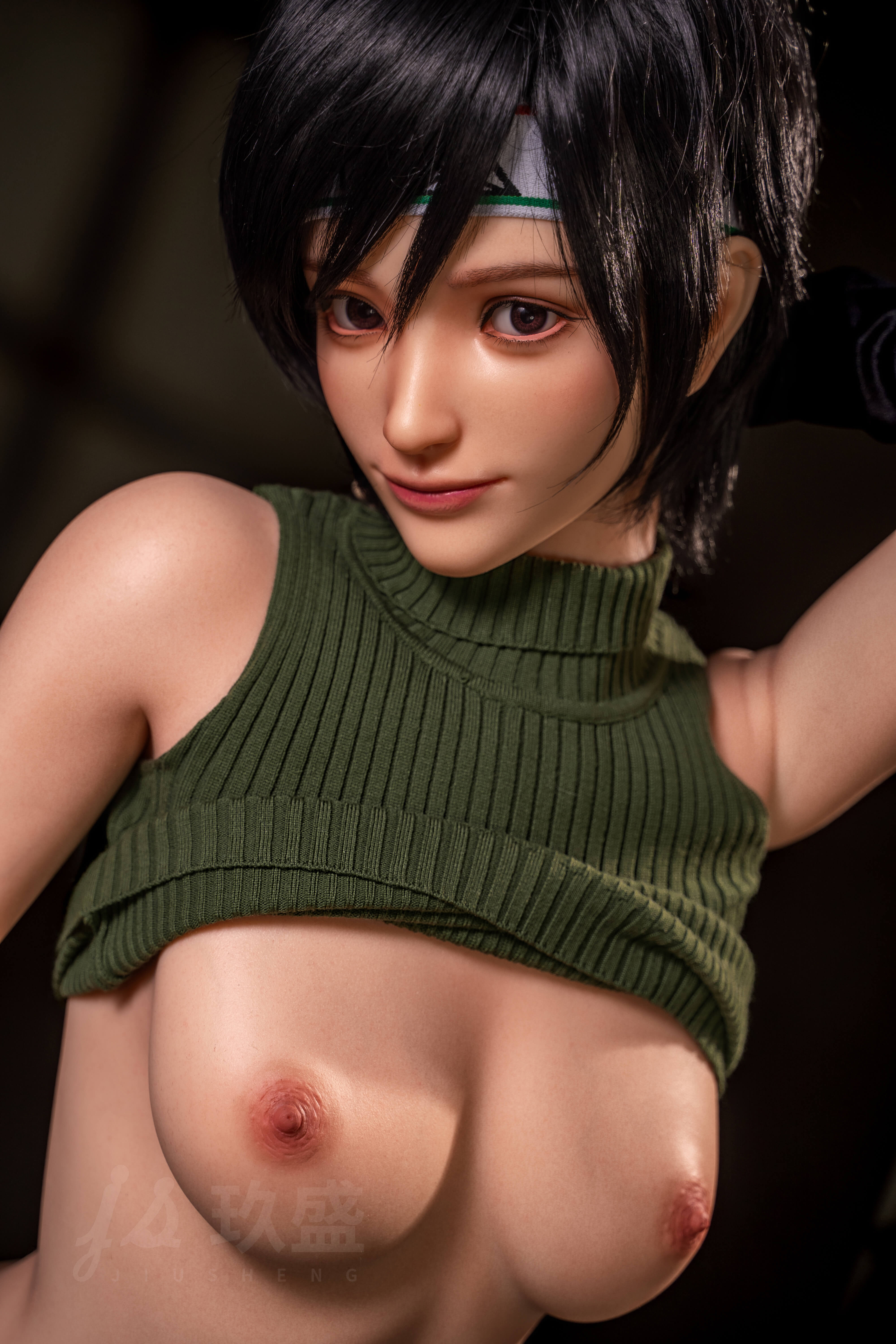 168cm short hair C cup silicone slim sex doll Jiusheng doll